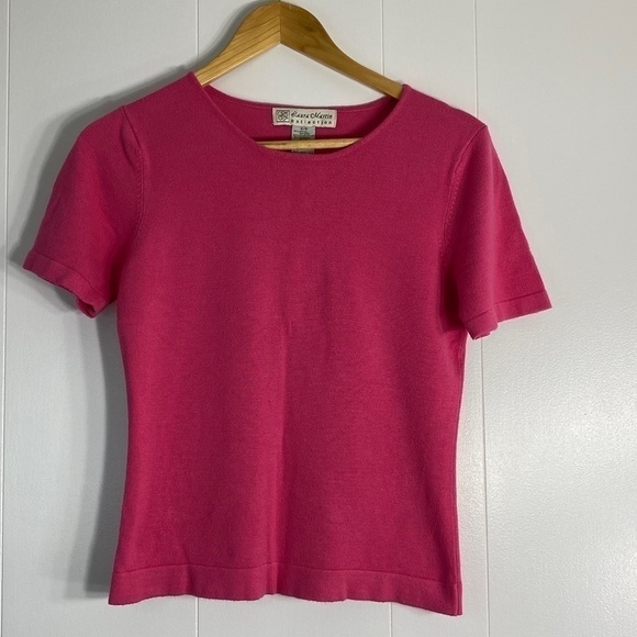 VINTAGE Laura Martin short sleeve pink sweater size S - Picture 4 of 8